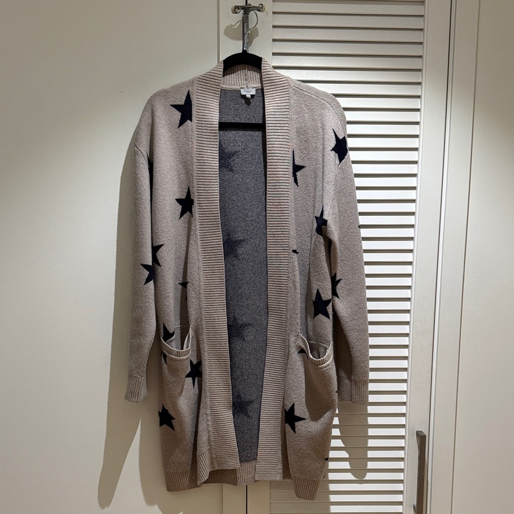 MARELLA Beige Cardigan with Black Star Pattern